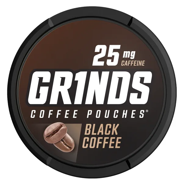 Grinds Black Coffee caffeine pouches